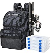 PLUSINNO Fishing Backpack with Rod Holders 45L Large Water-resistant Fishing Tackle bag St...