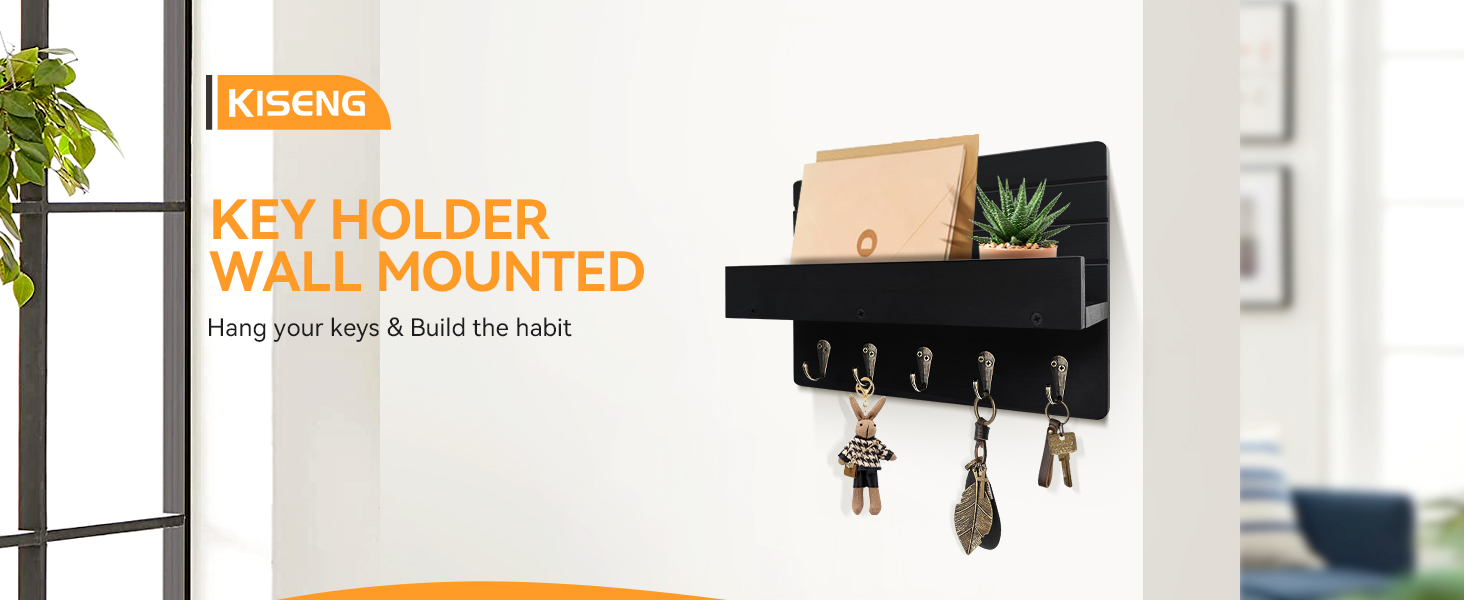 KEY HOLDER WALL MOUNTED Hang your keys &amp; Build the habit