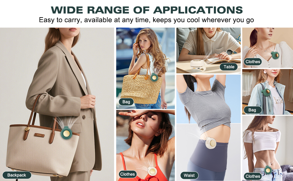 Adjustable 3-Speed Suspended Waist Fans, For Outdoor,Office, Travel Accessories