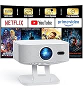 [1500 ANSI/Built-in APPs] Smart Projector with Wifi and Bluetooth: NICPOW 4K Outdoor Projector, C...