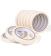DUIJINYU 9 Rolls Masking Tape Bulk 0.6 Inch - Narrow White Painters Tape General Purpose for Pack...