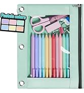 Forvencer Pencil Pouch for 3 Ring Binder, Pastels Pencil Case with Smooth Zipper, Cute Soft Pen B...