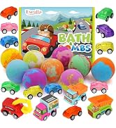 Bath Bombs for Kids with Toys Inside, 9 Pack Handmde Bath Bombs Set with Pull-Back Cars Inside, R...