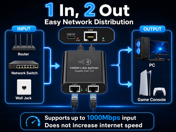 dual ethernet splitter