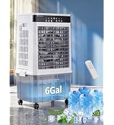 Uthfy 2000CFM Swamp Cooler for Large Room, 31"Evaporative Air Cooler with 6Gal Detachable Water T...