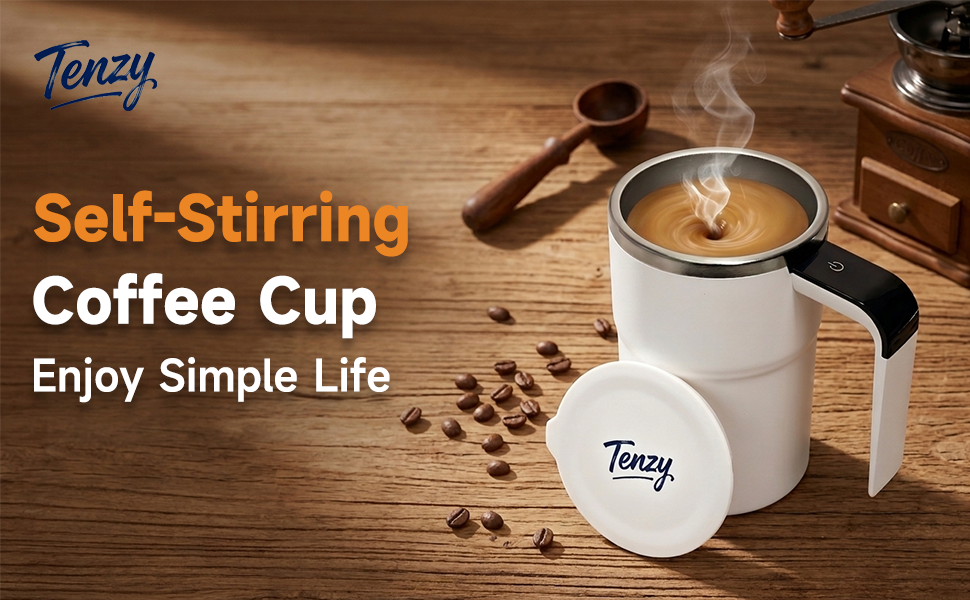 Self stirring coffee cup