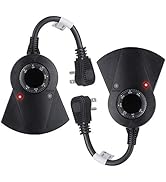 Outdoor Light Sensor Timer, 24 Hours Heavy Duty Waterproof Outlet Timer with 2, 4, 6 or 8 Hours C...