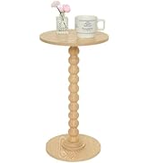 Fultyle Round Side Table, Small Drink Table for Small Spaces, Modern Accent End Table with Solid ...