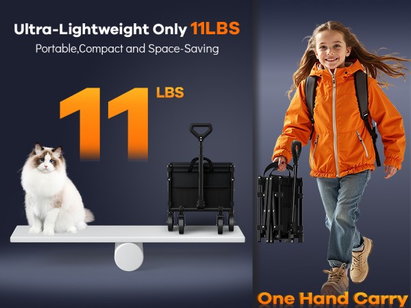 Only 11LBS Effortless Portable Collapsible Wagon