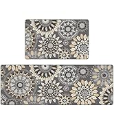 Pauwer Boho Kitchen Rugs Set of 2 Anti Fatigue Mats for Kitchen Floor Cushioned Kitchen Rugs and ...