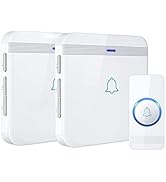 AVANTEK Wireless Doorbell, D-3W Waterproof Door Chime Kit Operating at over 1300 Feet with 2 Plug...