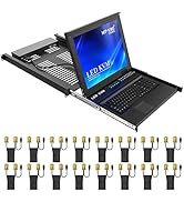 MT-VIKI Rack KVM Switch w/17'' LCD Monitor, 16 Port VGA KVM Switch with Keyboard Touchpad Monitor...
