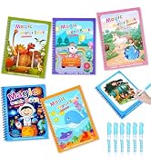 OSDUE 6 Pack Water Coloring Book for Toddler, Water Painting Book for Toddlers, Paint with Water ...