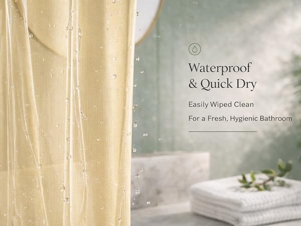 beige shower curtain liner waterproof bath liner PEVA plastic shower curtain transparent