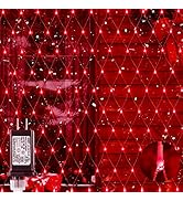 oopswow 9.8ft x 6.6ft 192 LED Christmas Net Lights,8 Modes 30V Low Voltage Mesh Fairy String Ligh...