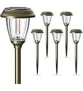 XMCOSY+ Solar Lights Outdoor 10/25 LM LED with 2 Lighting Modes, Solar Garden Lights Glass and Me...