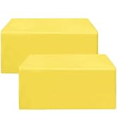 HolidayIdeas Yellow Fitted Table Covers for 6 Foot Tables - 72 x 30 Inch - 2 Pack Rectangle Table...