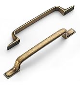 Amerdeco 6 Pack Antique Brass Cabinet Pulls 5 Inch(128MM) Hole Centers Kitchen Vintage Retro Cabi...