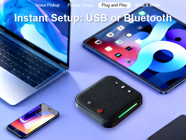 Instant Setup: USB or Bluetooth