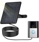 6W Ring Solar Charger for Video Doorbell 3/4, Adjustable Solar Panel Mount for Ring Doorbell Plus...