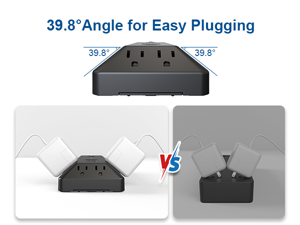 flat surge protector power strip