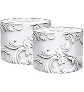 Nuxovilar Lamp Shades Set of 2, Polyester 13x9.8 Inches - Lamp Shades for Floor Lamps, Floral Rel...