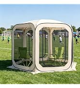 Oilpus Pop-Up Screen House Tent with Mosquito Netting 10x10 FT for 4–6, Portable Screen Room Cano...