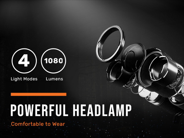 head lights for forehead with 4 light modes