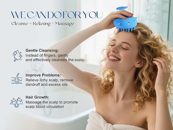 Scalp Massager Hair Growth Shampoo Brush, Scalp Scrubber Shower Scalp Brush Head Scalp Exfoliatorr