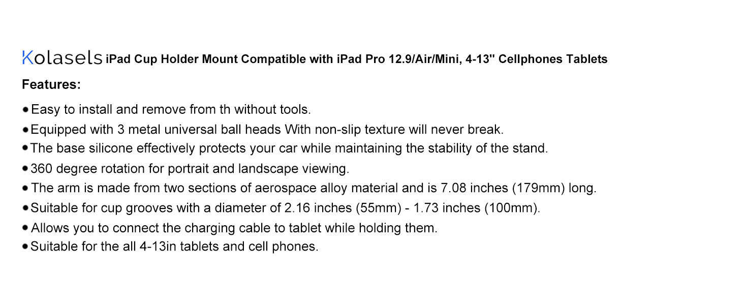 cup holder tablet mount