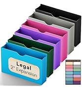 NORDUN Plastic 2 Inch File Jackets Legal Size,12 Pack Reinforced Job Manilla Pocket Folders,Color...