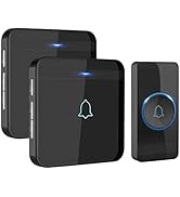 AVANTEK Wireless Doorbell, D-3B Waterproof Door Chime Kit Operating at over 1300 Feet with 2 Plug...
