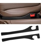Bcautay 2 Pack Car Seat Gap Filler Car Seat Gap Interior Universal Fit PU Leather Car Seat Gap Pl...