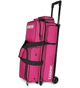 LARIPOP 3 Bowling Ball Bag With Wheels - Rolling Bag for Balls &amp; Accessories - Retractable Handle...