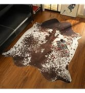 B BENRON Faux Cowhide Rug 4.6 x 5.2ft, Non Slip Cow Hide Rugs for Living Room Bedroom Home Decor,...