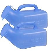Toddmomy 2Pcs 1000ml Portable Camping Urinals for Men, Pee Bottle for Cars Mobile Toilet for Camp...
