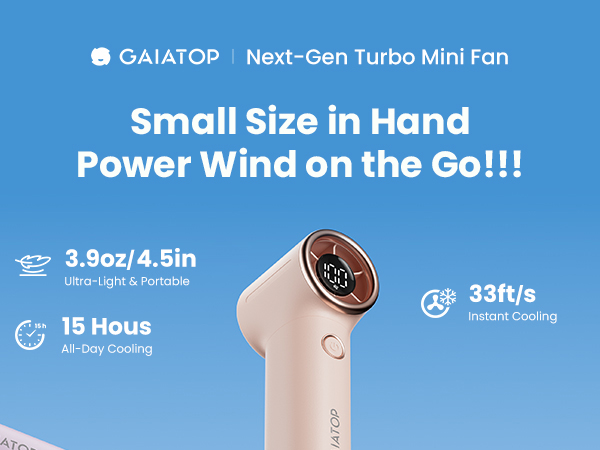 portable fan handheld mini fan small size power wind 15h max cooling for family friend outdoor camp