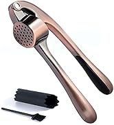 Premium Garlic Press, Garlic Mincer Set with Silicone Roller Peeler &amp; Cleaning Brush, Easy to Squ...