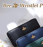 imeetu Leather Wristlet Purse for Women with Credit Card Holder, Zip Coin Pocket &amp; Wrist Strap