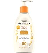 Aveeno Protect + Hydrate Moisturizing Body Sunscreen Lotion with Broad Spectrum SPF 60 &amp; Prebioti...