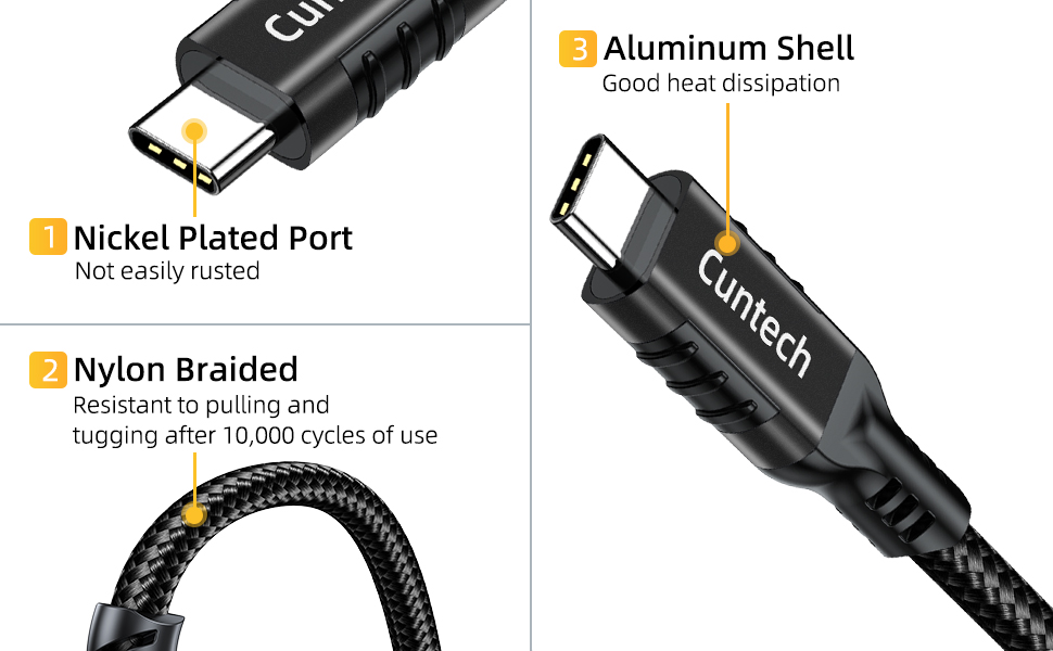 90 Degree Right Angle USB C 240W Fast Charging 40Gbps Data Transfer 8K/4K Video Cable