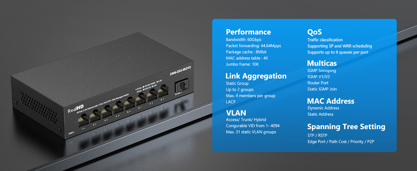 8 port managed 2.5 gigabit switch