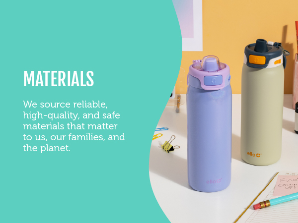ello pop &amp;amp; fill kids water bottle 18oz stainless steel