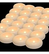 Aignis 24pcs Flameless LED Floating Candles Battery Operated, 120+ Hours Glow Time, 3 Inch White ...