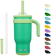 BJPKPK 18 OZ Insulated Travel Tumbler with Handle and Straw, Stainless Steel Water Bottle, Double...