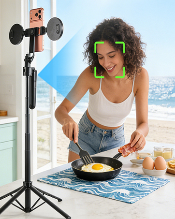 Auto face tracking tripod 360 rotation with stand