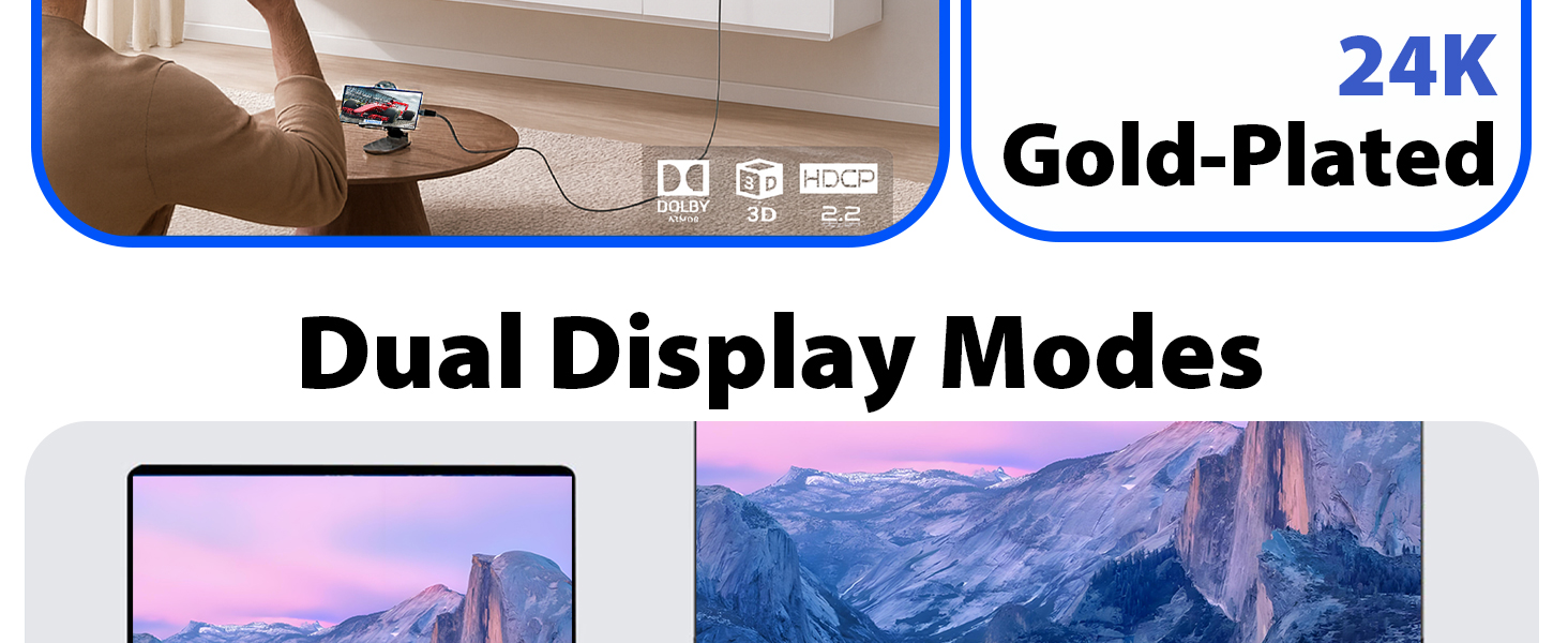 Type C to HDMI Braided Cables