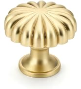 10 Pack Gold Cabinet Knobs, Zinc Alloy Brushed Brass Drawer Knobs Hardware for Kitchen Cabinets, ...