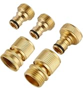 BILAL Quick Connect Hose Fittings, Garden Hose Quick Connect Kit, Solid Brass Standard 3/4 Inch G...