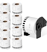 HUOJl 2.4 in x100 ft Thermal Labels Rolls (10Rolls),Compatible with Brother DK-2205/0LSeries Labe...